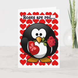 Cute Pinguïn Beste Vriend Valentijnsdag Wenskaart Feestdagen Kaart