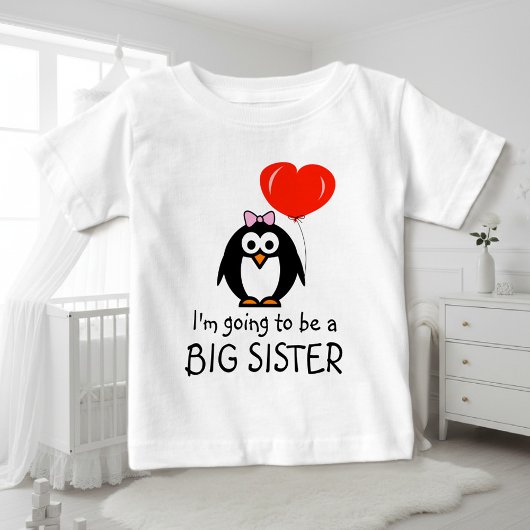 Cute pinguin Big Sister baby jurk voor sibling