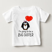 Cute pinguin Big Sister baby jurk voor sibling (Voorkant)