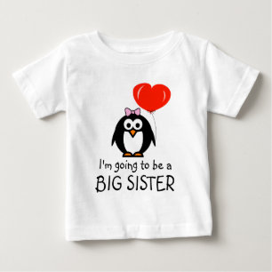 Cute pinguin Big Sister baby jurk voor sibling