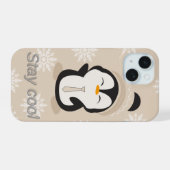 Cute Pinguïn Blijf Koel Hoesje iPhone 15 Case (Achterkant horizontaal)