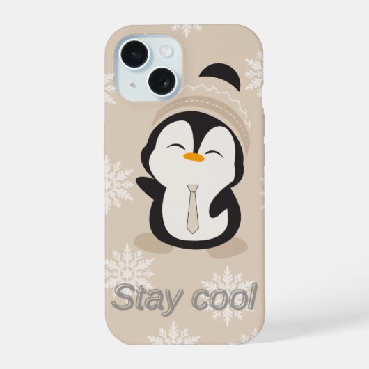 Cute Pinguïn Blijf Koel Hoesje iPhone 15 Case (Achterkant)