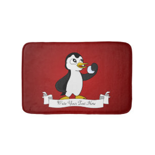 Cute pinguin cartoon badmat