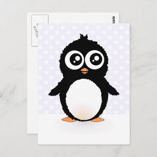 Cute pinguin cartoon briefkaart (Voorkant / Achterkant)