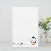 Cute pinguin cartoon briefpapier (Staand voorkant)