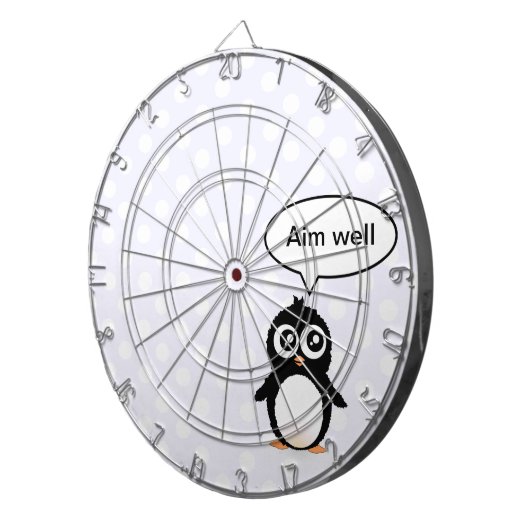 Cute pinguin cartoon dartbord (Voorkant Rechts)