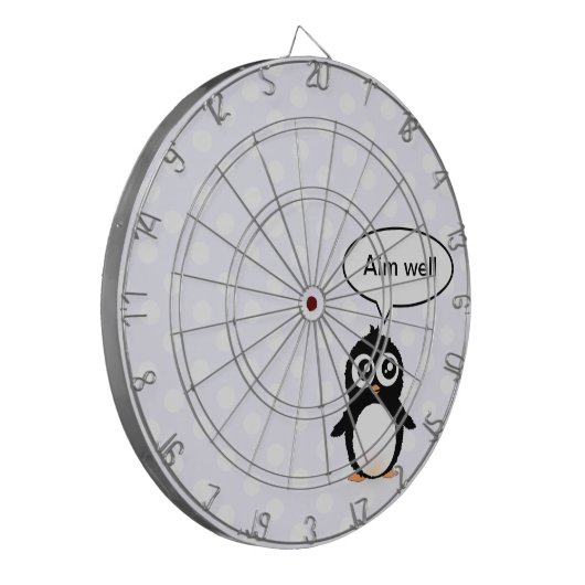 Cute pinguin cartoon dartbord (Voorkant Links)