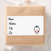 Cute pinguin cartoon etiket (Insitu)