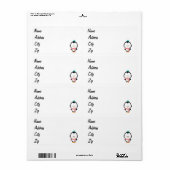 Cute pinguin cartoon etiket (Full Sheet)