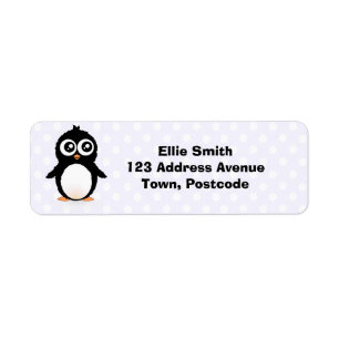 Cute pinguin cartoon etiket