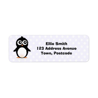 Cute pinguin cartoon etiket