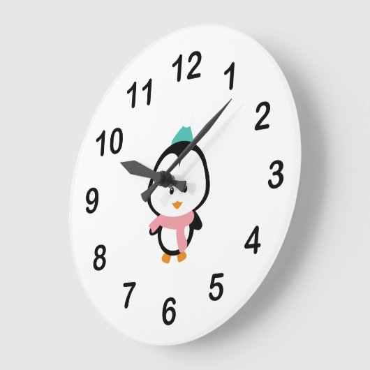 Cute pinguin cartoon grote klok (Hoek)