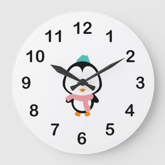Cute pinguin cartoon grote klok (Voorkant)