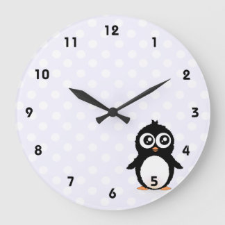 Cute pinguin cartoon grote klok