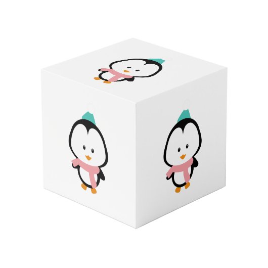 Cute pinguin cartoon kubus (Voorkant hoekig)