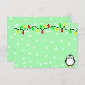 Cute pinguïn cartoon lege aangepaste kerst winter notitiekaartje (Voorkant / Achterkant)