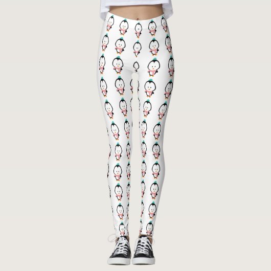 Cute pinguin cartoon leggings (Voorkant)