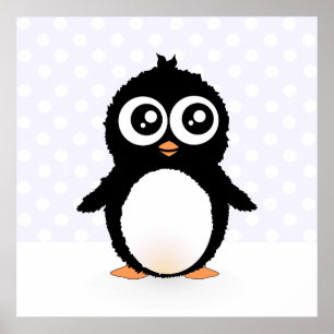 Cute pinguin cartoon poster