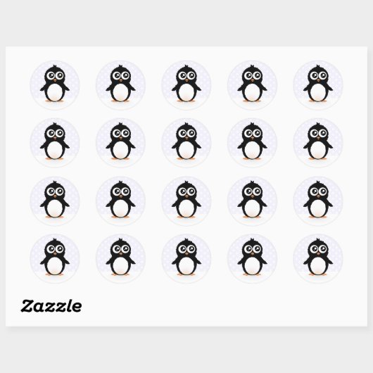 Cute pinguin cartoon ronde sticker (Vel)