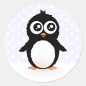 Cute pinguin cartoon ronde sticker (Voorkant)
