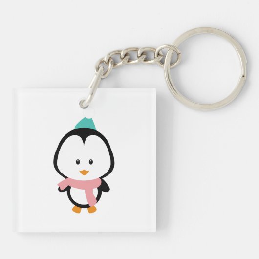 Cute pinguin cartoon sleutelhanger (Achterkant)