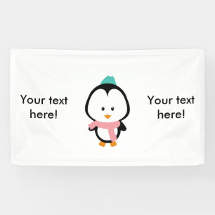Cute pinguin cartoon spandoek