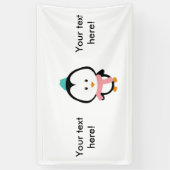 Cute pinguin cartoon spandoek (Verticaal)