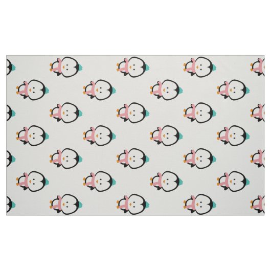 Cute pinguin cartoon stof (Fat Quarter)
