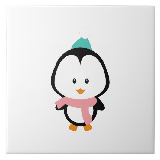 Cute pinguin cartoon tegeltje (Voorkant)