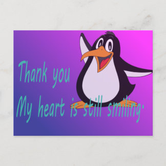 Cute pinguin dank je creditcard briefkaart