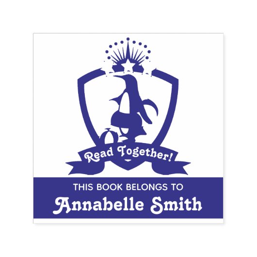 Cute Pinguïn Dit Boek Is Van Kinderen Boekenlegger Zelfinktende Stempel (Design)