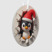 Cute Pinguïn Dubbelzijdige Kerstversiering Ornament (voorkant)