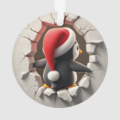 Cute Pinguïn Dubbelzijdige Kerstversiering Ornament (achterkant)