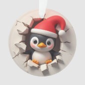 Cute Pinguïn Dubbelzijdige Kerstversiering Ornament (voorkant)