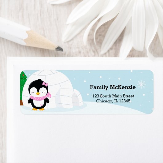 Cute pinguin etiket (Insitu)