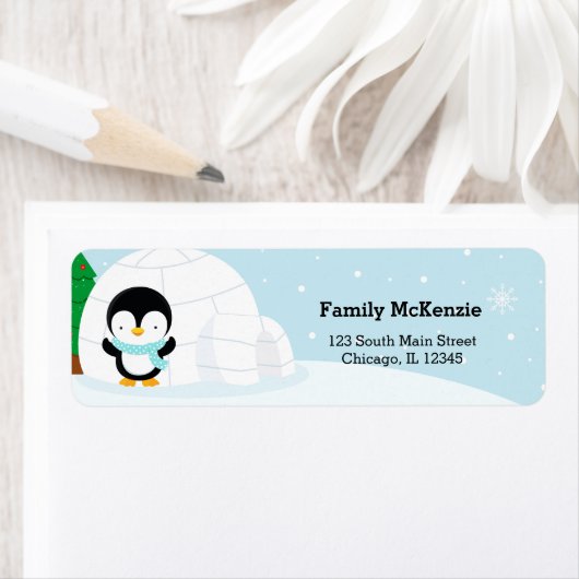 Cute pinguin etiket (Insitu)