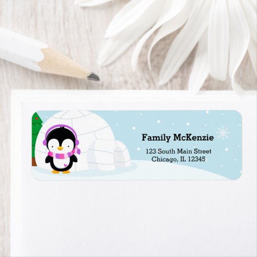 Cute pinguin etiket (Insitu)