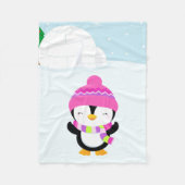 Cute pinguin fleece deken (Voorkant)