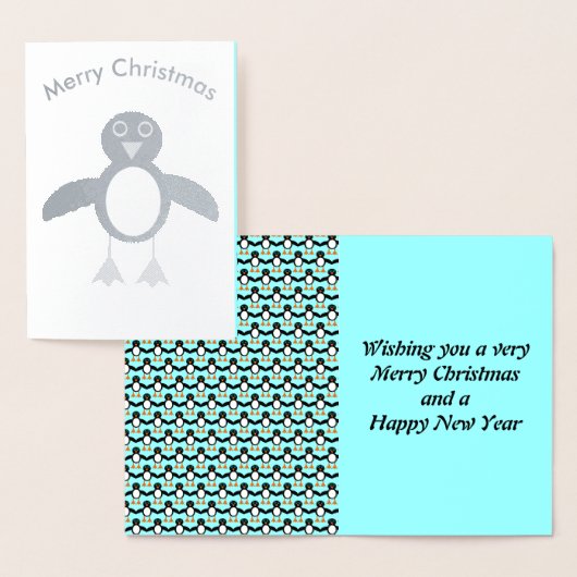 Cute Pinguïn Foliekaart Folie Kaarten (Display)