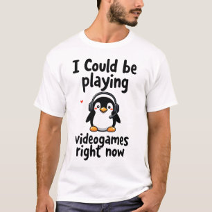 Cute Pinguïn Gamet Videogames T-Shirt