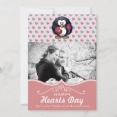 Cute Pinguïn Harten | Aangepaste Foto Valentijnsda Kaart (Voorkant)