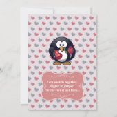 Cute Pinguïn Harten | Aangepaste Foto Valentijnsda Kaart (Achterkant)