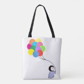 Cute pinguin houdballonnen canvas tas (Achterkant)