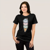 Cute Pinguïn Ijs Stack Design Tri-Blend Shirt (Voorkant volledig)