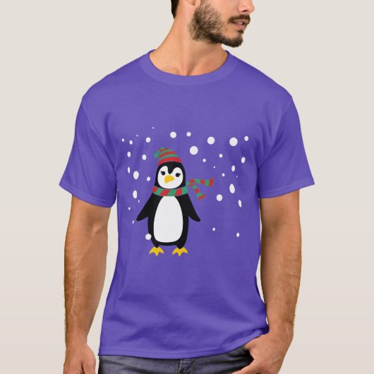 Cute pinguin in de sneeuw t-shirt (Voorkant)