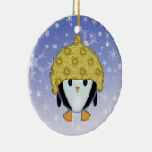 Cute Pinguïn in Hoed Ornament (Rechts)