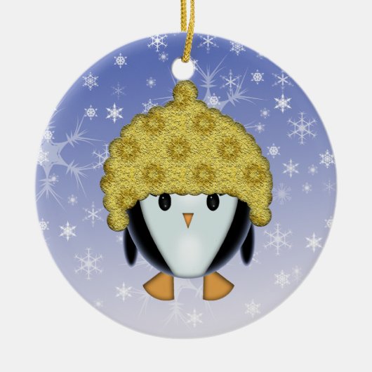 Cute Pinguïn in Hoed Ornament (Voorkant)
