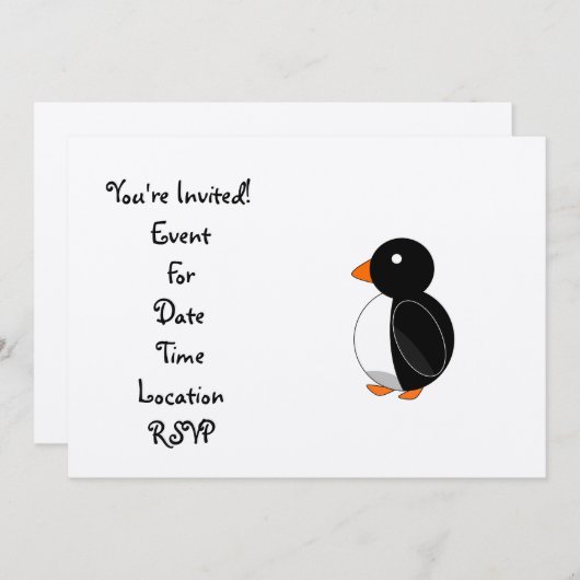 Cute pinguin kaart (Voorkant / Achterkant)