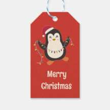 Cute Pinguïn Kerstcadeau Label