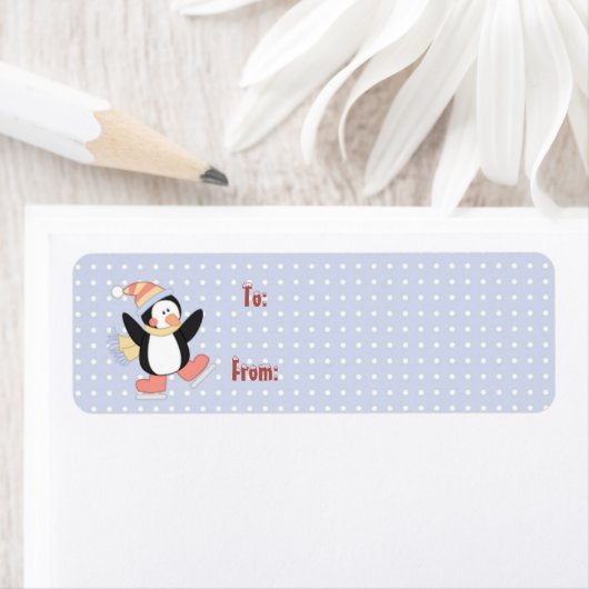 Cute pinguin kerstcadeaulabels voor labels (Insitu)